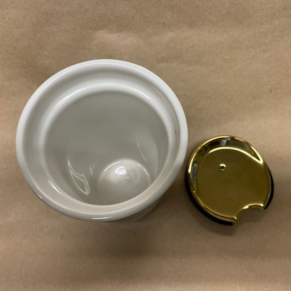 Starbucks Swarovski Anniversary Ceramic Gray & Gold Tumbler Mug-2015